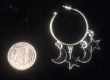 Star & Moon Hoop Gold Earrings