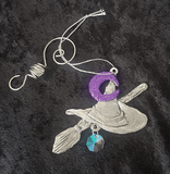 Witch Hat and Moon Window Charm - Kitchen Witch Gourmet