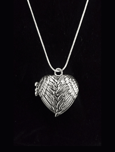 Winged Heart Locket Necklace - Kitchen Witch Gourmet