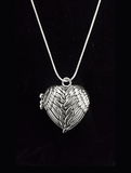 Winged Heart Locket Necklace
